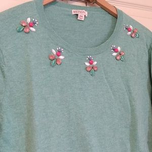 Merona long sleeve dressy sweater bead detail